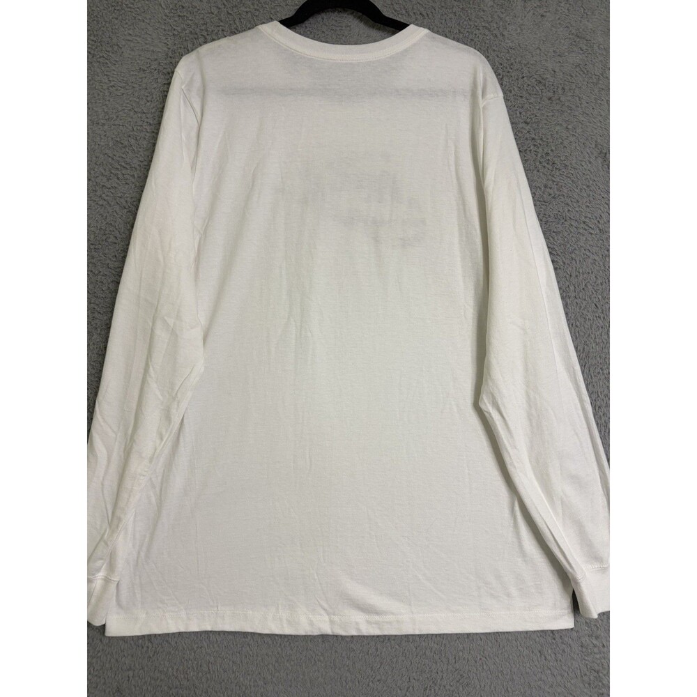 Nike Swoosh Cream Long Sleeve Graphic Tee with Camo Print Men's XL - Picture 5 of 5